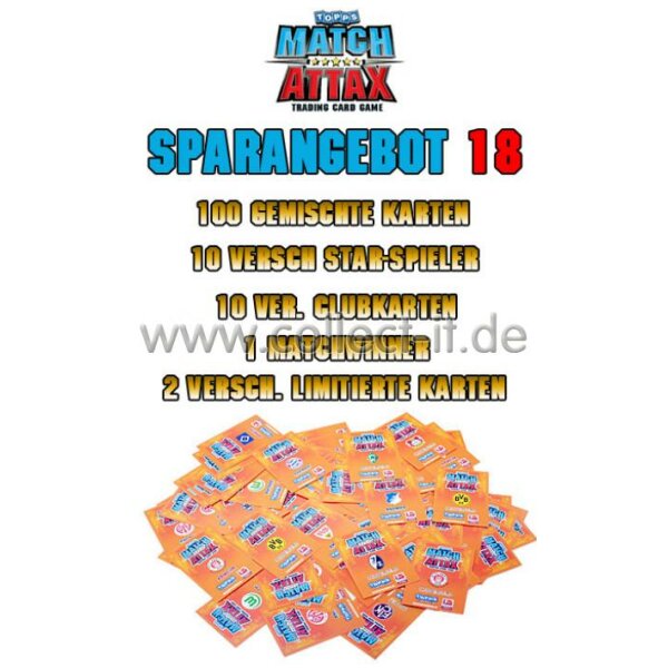 Match Attax - Spar 18A - Saison 10/11 - 100 Karten+10 Star+10 Clubkarten+1 Matchwinner+2 Limitierte