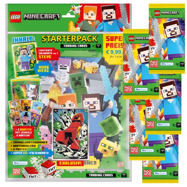 LEGO Minecraft Serie 1 Trading Cards - 1 Starter + 5 Booster