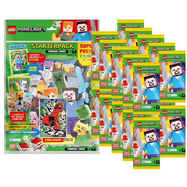 LEGO Minecraft Serie 1 Trading Cards - 1 Starter + 20 Booster