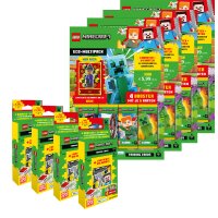 LEGO Minecraft Serie 1 Trading Cards - Alle 4 verschiedenen Blister + alle 4 verschiedenen Multipacks