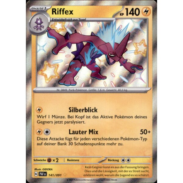 141/091 - Riffex - Shiny Rare - PAF Paldeas Schicksale