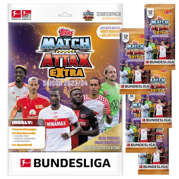 Topps Match Attax EXTRA Bundesliga 2023/24 - 1 Starter + 5 Booster