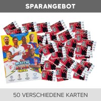 Match Attax Champions League 2023/24 EXTRA - Trading Cards - 1 Leere Sammelmappe + 50 verschiedene, zufällige Karten