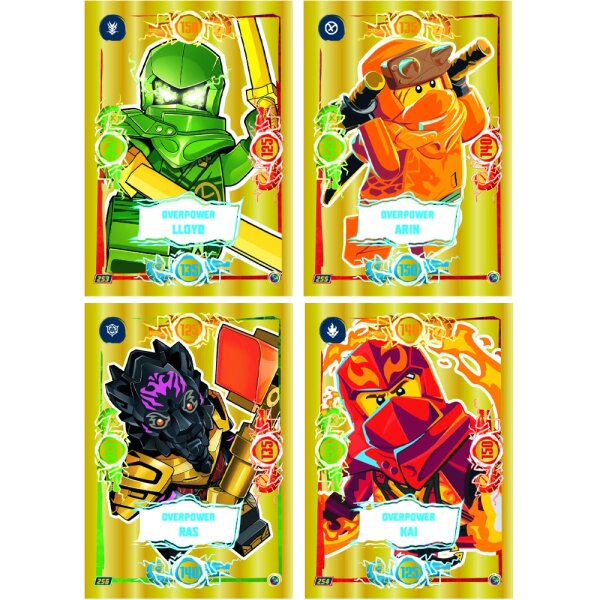 LEGO Ninjago Serie 9 Trading Cards -  Alle 4 Platin Karten