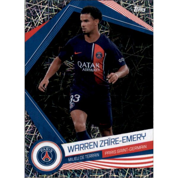 PSG-9 Warren Zaïre-Emery - Base Set Electro Parallel - Paris Saint Germain Fan Set 2023/2024