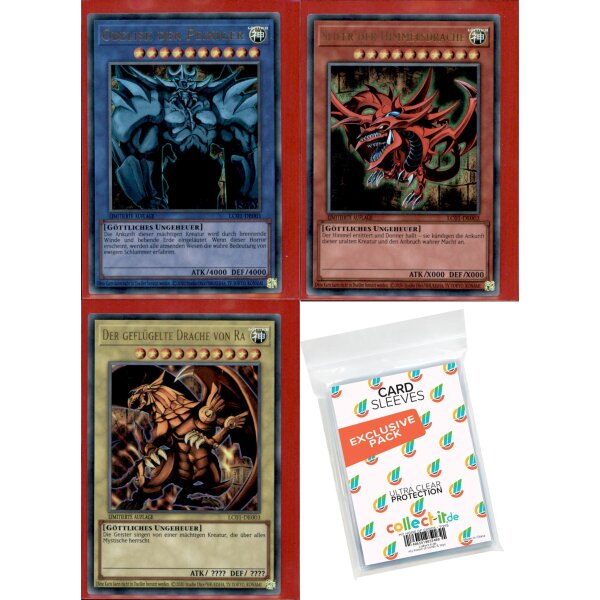 Yugioh - Götterkarten BUNDLE- Obelisk Slifer Ra - Original & Deutsch