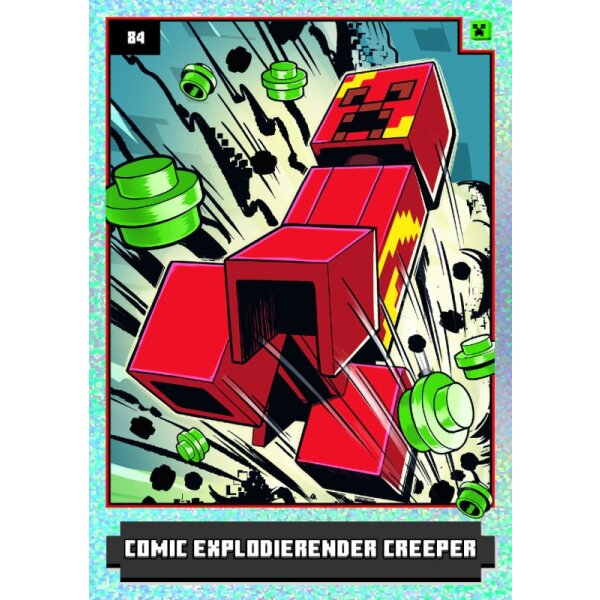 84 - Comic Explodierender Creeper - Mob Karte - Holo - Serie 1