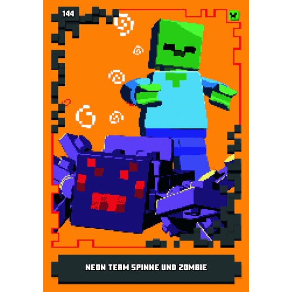 144 - Neon Team Spinne und Zombie - Mob Karte - Neon - Serie 1
