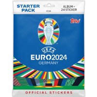 UEFA EURO 2024 Germany - Sammelsticker - 1 Starter Pack + 100 verschiedene, zufällige Sticker