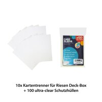 Starter-Bundle Black Edition - Riesen Deck-Box - Aufbewahrung für 4000 Karten + 10 Kartentrenner (kompatibel mit Magic / Pokemon / YuGiOh Karten) + 100 collect-it Hüllen + Sammelmappe