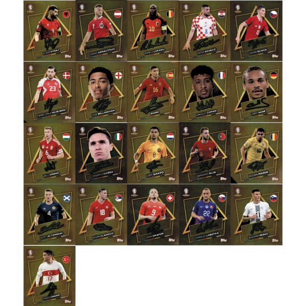 Topps Uefa Euro 2024 Alle 21 Gold Star Signature Sticker - Star Player SP