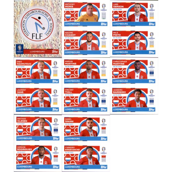 UEFA EURO 2024 Germany - Sammelsticker - Mannschaftspaket - Luxembourg