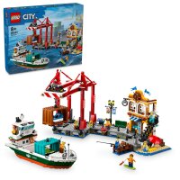 LEGO® City 60422 - Hafen mit Frachtschiff