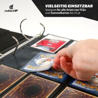 collectXP - Albumseiten – Premium Sammelkarten-Hüllen für alle TCG & Sammelkarten ( Magic, Pokemon, Yu-Gi-Oh! & co.) (50 Stk./schwarz