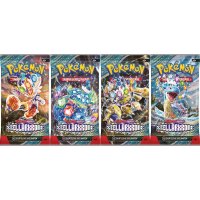 Pokemon KP07 Stellarkrone - 4 Booster - Alle Artworks im...