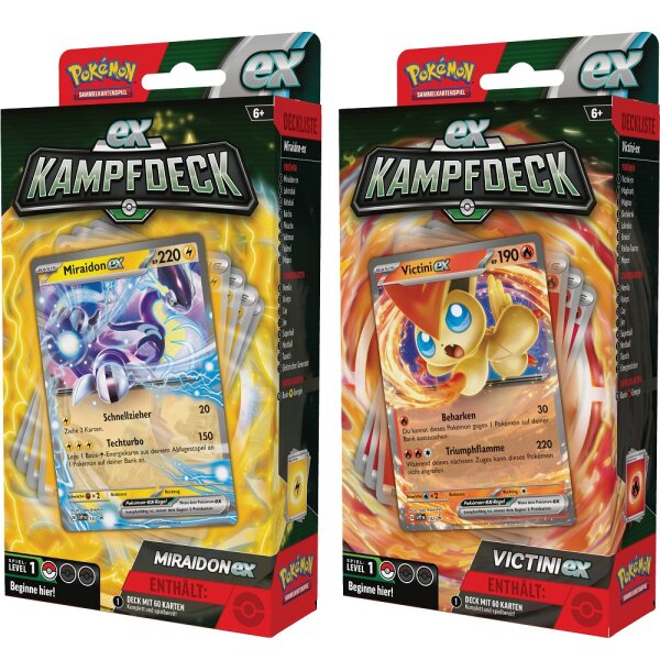 Pokemon EX-Kampfdecks Miraidon & Victini - beide Decks - Deutsch