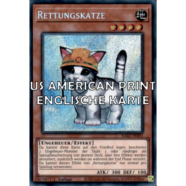 RA02-EN001 - Rescue Cat - Secret Rare - AMERICAN VERSION