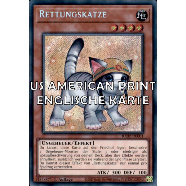 RA02-EN001 - Rescue Cat - Secret Rare - AMERICAN VERSION