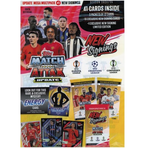 Match Attax Champions League 2024/25 - Trading Cards - 1 UPDATE Multipack New Signings #1