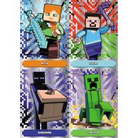 LEGO Minecraft Serie 1 Trading Cards -  Alle 4 Platin Karten