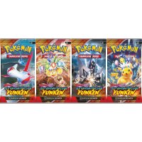 Pokemon KP08 Stürmische Funken - 4 Booster - ALLE...