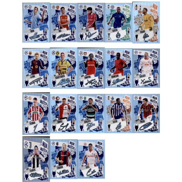 Match Attax Champions League 2024/25 - Trading Cards - Alle 18 Man of the Match Signature Style Karten