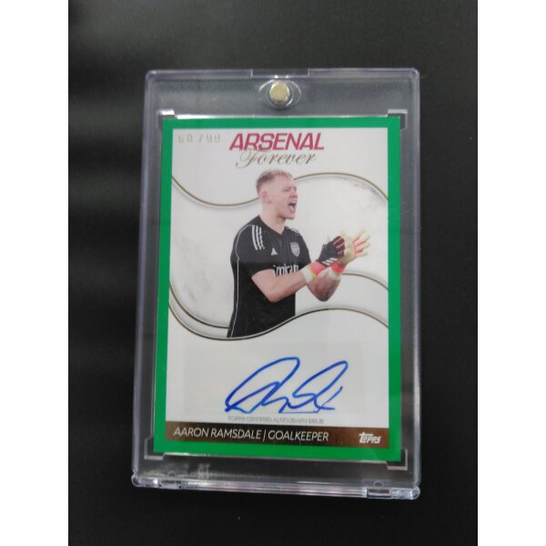 AM-AR Aaron Ramsdale Autograph Green /99 Topps Arsenal Forever 2023/24