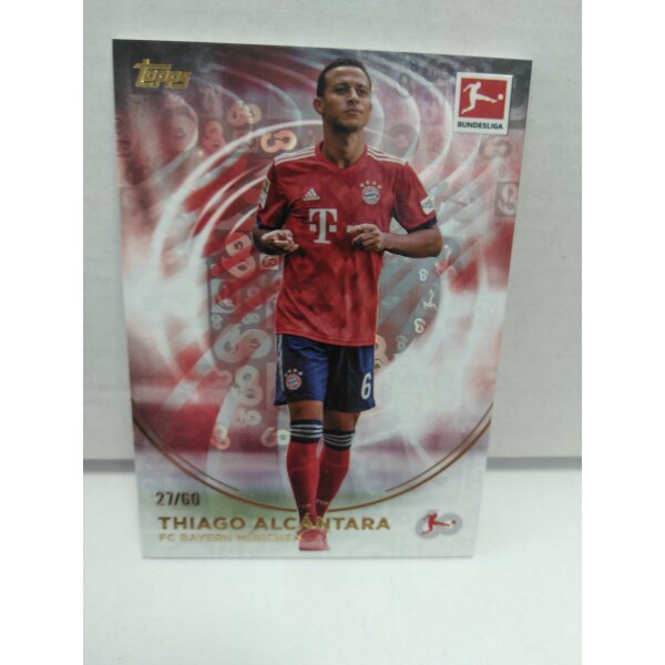 46 Thiago Alcantara Numbered /60 Topps Bundesliga 60 Jahre