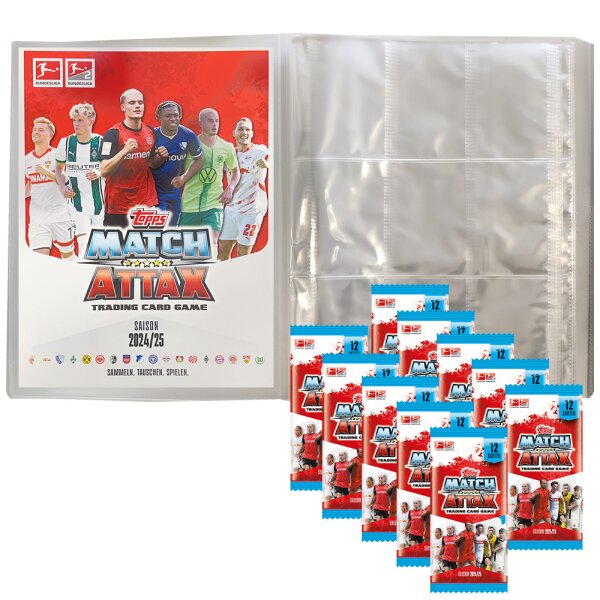 Topps Match Attax Bundesliga - 2024/2025 - 1 Leere Sammelmappe + 10 Booster