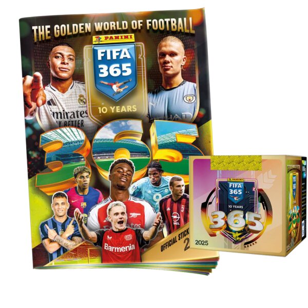 Panini FIFA 365 - 2025 - Sammelsticker - 1 Display (36 Tüten) + Sammelalbum