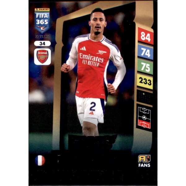 34 - William Saliba - Fans Favourite - 2025