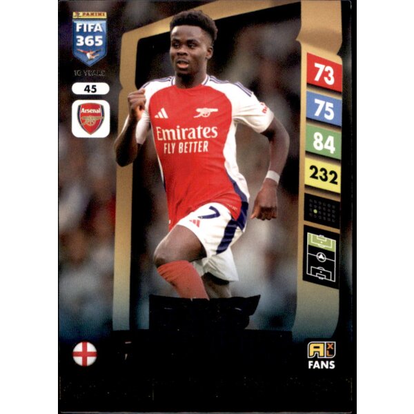 45 - Bukayo Saka - Fans Favourite - 2025