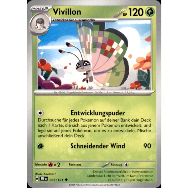 7/191 - Vivillon - Uncommon - SSP Stürmische Funken