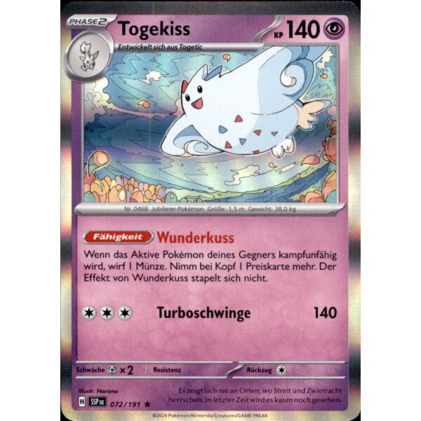 72/191 - Togekiss - Rare - SSP Stürmische Funken