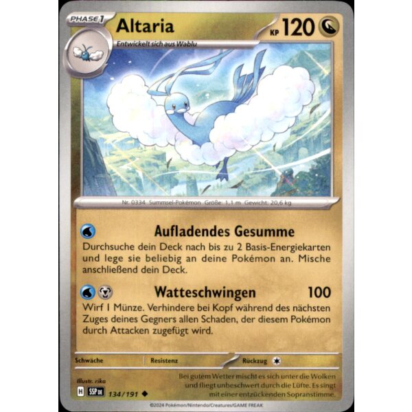 134/191 - Altaria - Uncommon - SSP Stürmische Funken