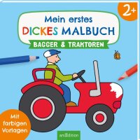 Erstes dickes Malbuch Bagger Traktoren