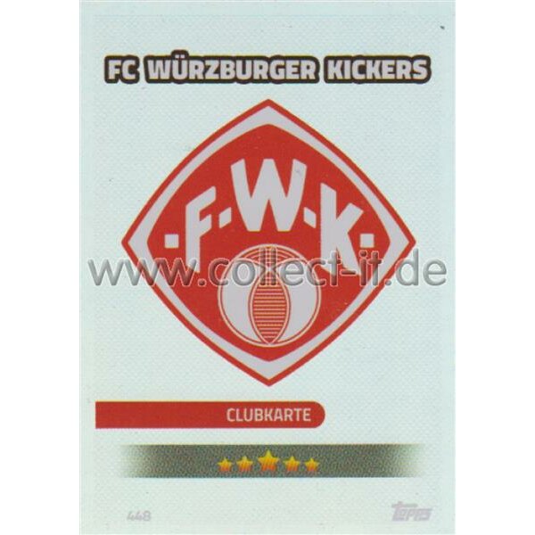 MX 448 - FC Würzburger Kickers - Clubkarte - 2. Bundesliga Saison 16/17