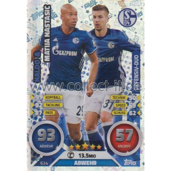 Duo-Karte Naldo & Matija Nastasic Match Attax Extra 16/17 2017-634