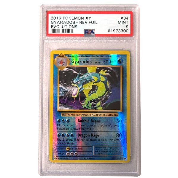 34/108 Gyarados - Reverse Holo - Evolution - Englisch PSA9