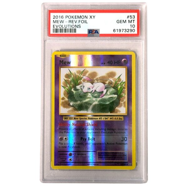 53/108 Mew - Reverse Holo - Evolution - Englisch GEM MINT PSA10