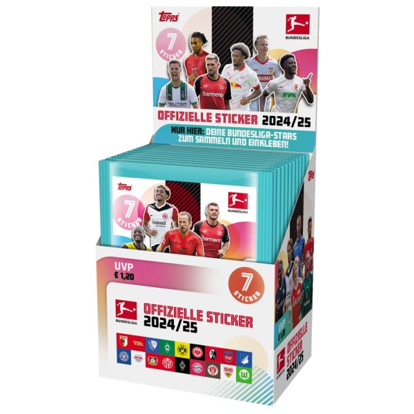 Topps Bundesliga Sammelsticker 2024/2025 - 1 Display (50 Tüten)