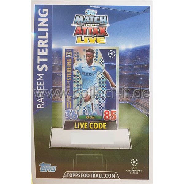 CL1516-P16 - Raheem Sterling - Live Code Karte