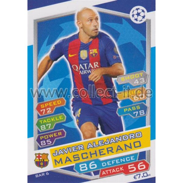 CL1617-BAR-006 - Javier Alejandro Mascherano - FC Barcelona