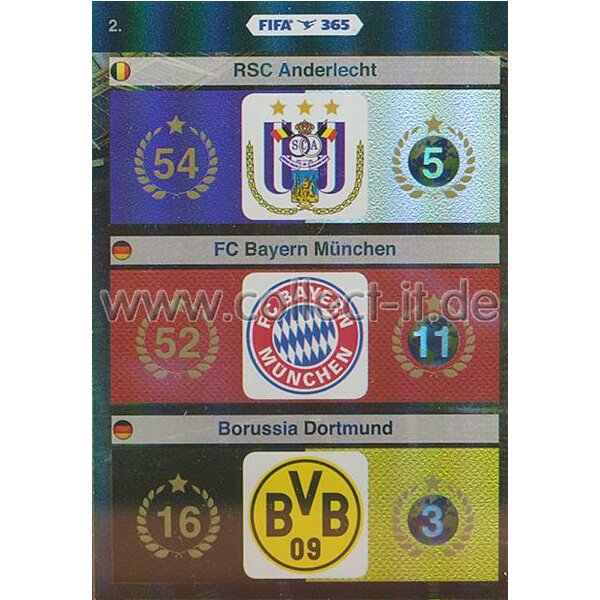 Fifa 365 Cards 2016 002 RSC Anderlecht, FC Bayern München & Borussia Dortmund - Logos