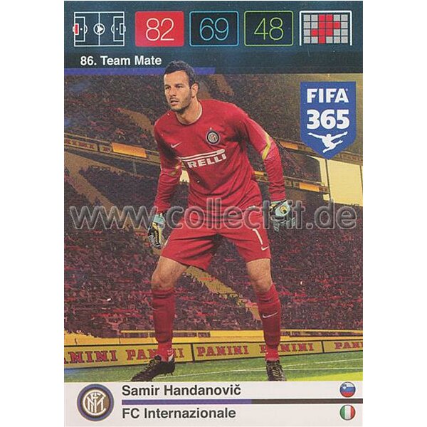 Fifa 365 Cards 2016 086 Samir Handanovic - Base Karte