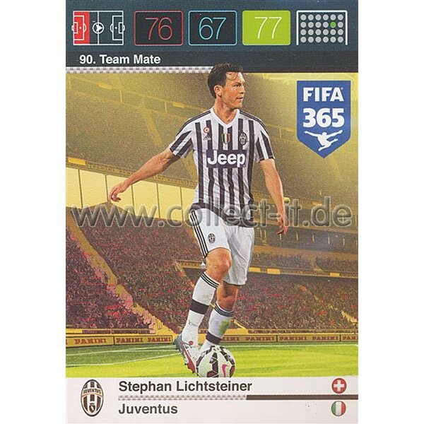 Fifa 365 Cards 2016 090 Stephan Lichtsteiner - Base Karte