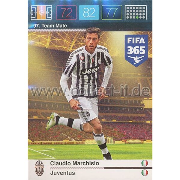 Fifa 365 Cards 2016 097 Claudio Marchisio - Base Karte