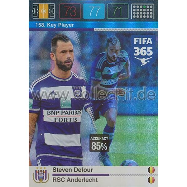 Fifa 365 Cards 2016 158 Steven Defour - Key Player