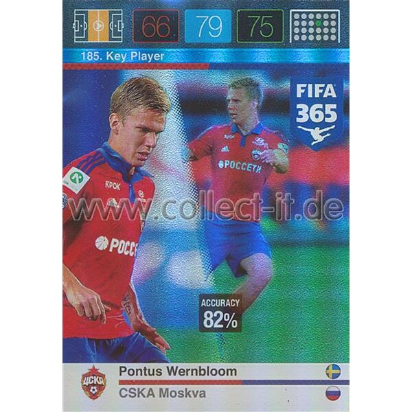 Fifa 365 Cards 2016 185 Pontus Wernbloom - Key Player