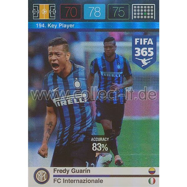 Fifa 365 Cards 2016 194 Fredy Guarin - Key Player